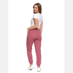 RÓŻOWE dresowe spodnie damskie z kieszeniami OCIEPLANE MORAJ!